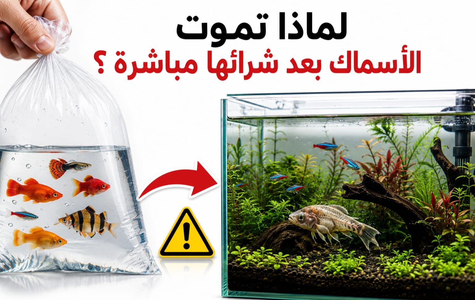 لماذا تموت الأسماك بعد شرائها مباشرة؟